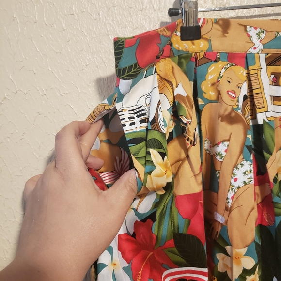 Grace Karin Pinup Pleated Hawaiian Skirt XXXL‎ - Picture 10 of 12